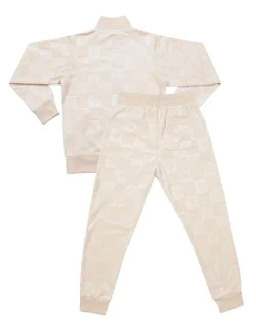Buzo Conjunto Pimps Niño Plush - Multilogo Heráldica - Beige