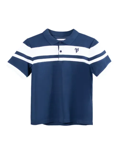 Polera Pimps Niño Piqué - Colección Heraldica - Azul