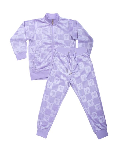 Buzo Conjunto Pimps Niño Plush - Multilogo Heráldica - Lila