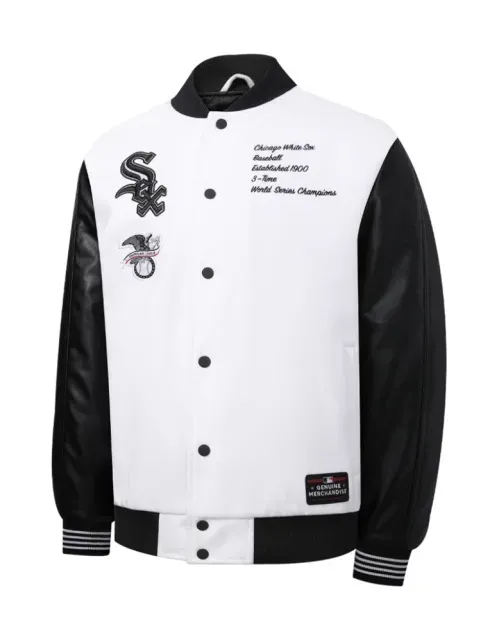 Chaqueta Bomber MLB Old Field Collection Hombre - Chicago White Sox - Blanco