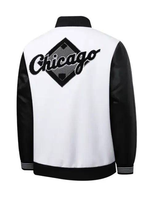 Chaqueta Bomber MLB Old Field Collection Hombre - Chicago White Sox - Blanco