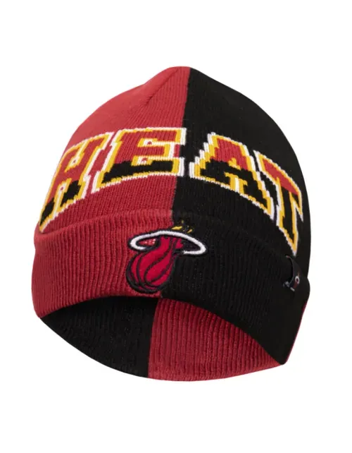 Beanie NBA - Gorro de Lana – Miami Heat Negro/Rojo