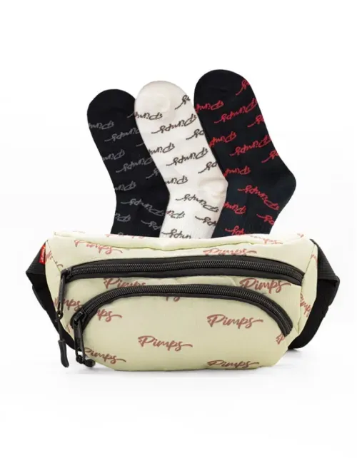 Pack Banano / Tripack Calcetines Pimps - Multilogo Beige