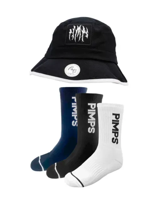 Pack Bucket/Tripack Calcetines Pimps - Summer Black