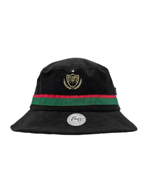 Bucket Hat Pimps Cotelé  - Colección Scudetto - Corduroy Negro