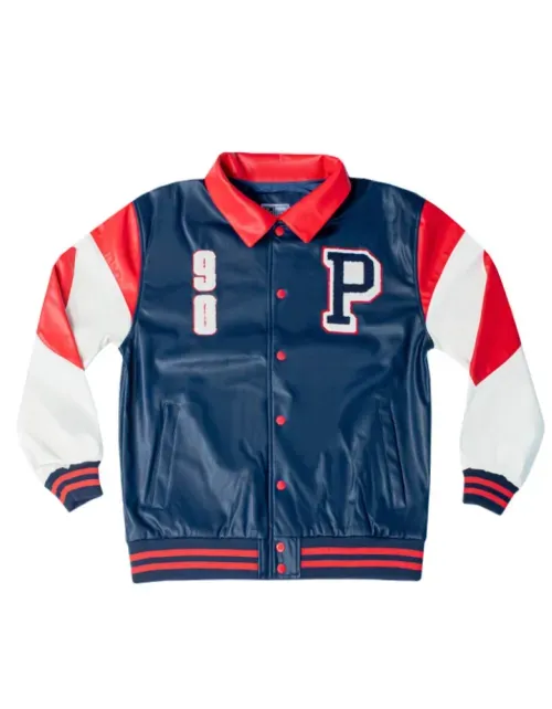 Chaqueta Pimps Hombre - Cuerina Varsity - Azul