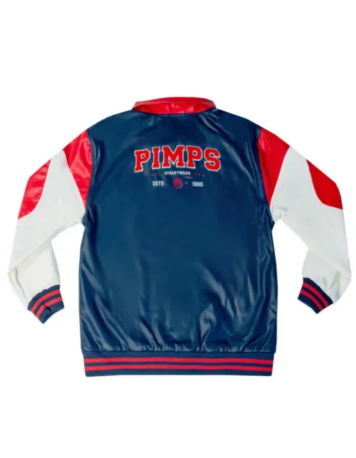 Chaqueta Pimps Hombre - Cuerina Varsity - Azul