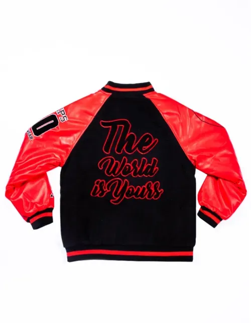 Chaqueta Bomber Varsity Pimps Hombre - Negro/Rojo