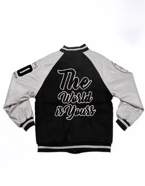 Chaqueta Bomber Varsity Pimps Hombre - Negro/Gris