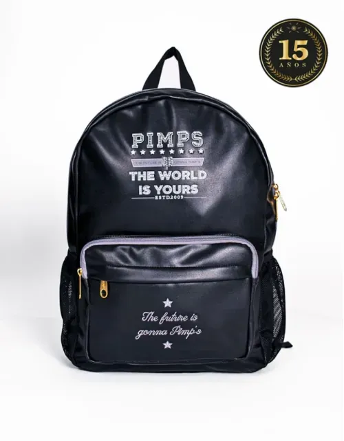 Mochila Pimps Cuerina - Colección Aniversario XV - Black