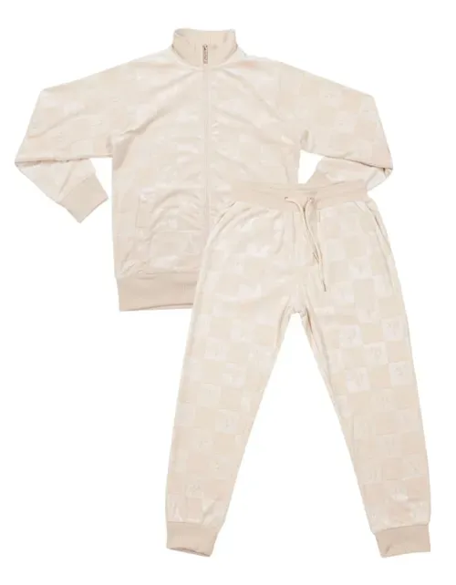 Buzo Conjunto Pimps Juvenil Plush - Multilogo Heráldica - Beige