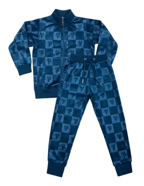 Buzo Conjunto Pimps Niño Plush - Multilogo Heráldica - Azul