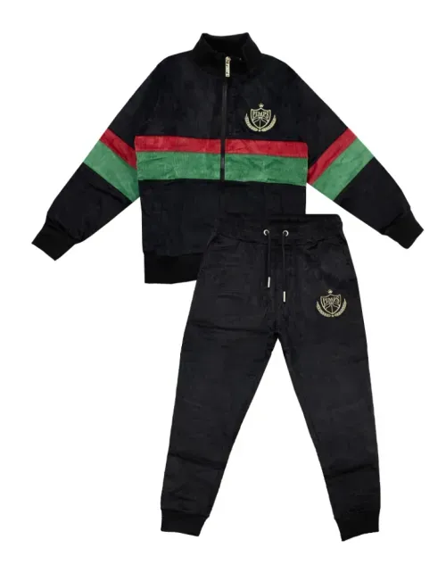 Buzo Conjunto Pimps Bebe Cotelé - Corduroy Scudetto - Negro