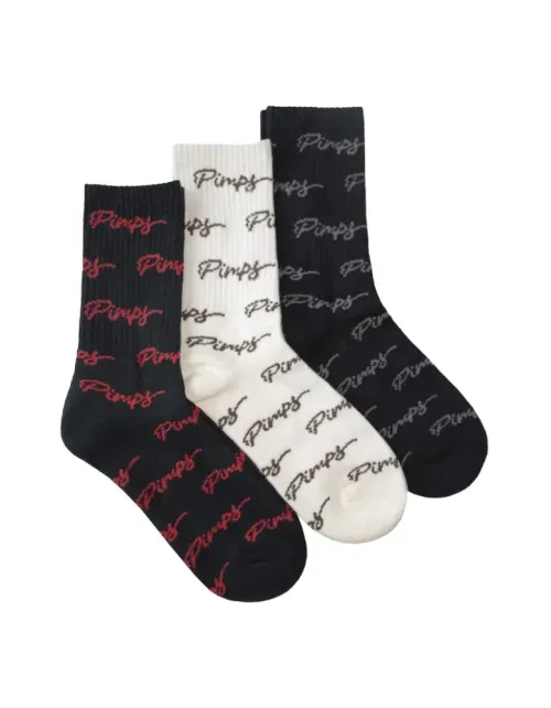 Pack 3 Pares de Calcetines Pimps Multilogo - Tricolor
