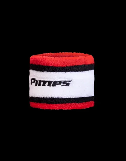 Banda Muñequera Pimps Deportiva - Blanco Rojo Negro