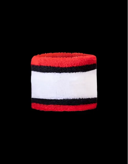 Banda Muñequera Pimps Deportiva - Blanco Rojo Negro