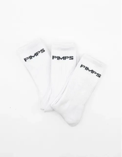 Pack 3 Pares de Calcetines Pimps - Adulto - Blanco