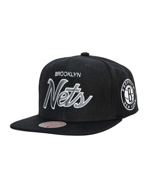 Gorra Snapback Mitchell & Ness - NBA TEAM SCRIPT 2.0 - Brooklyn Nets - Negro