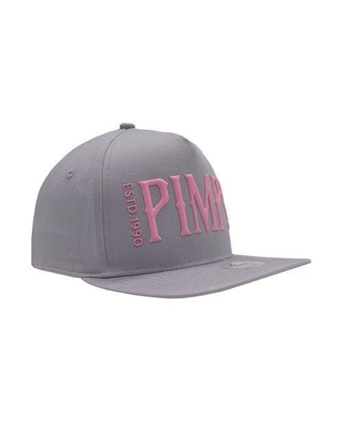 Gorra Snapback Pimps - Gris/Rosado