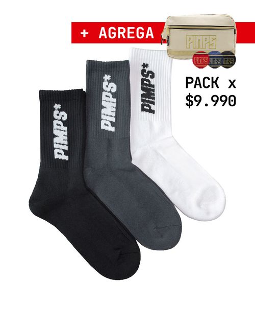 Pack 3 Pares de Calcetines Pimps Básicos - Tricolor