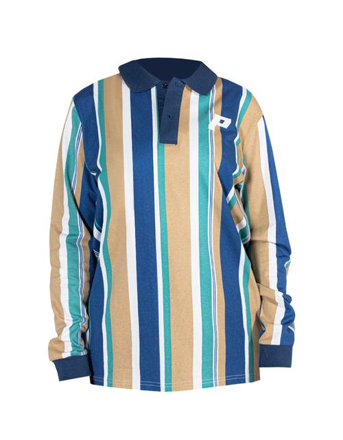 Polera Pimps Unisex Stripes Piqué Blue