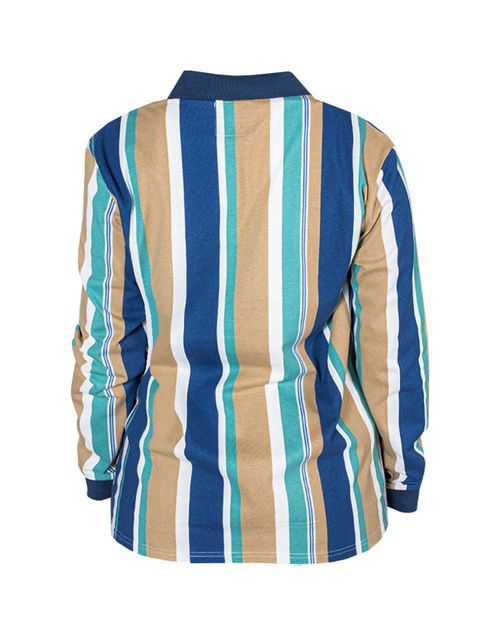Polera Pimps Unisex Stripes Piqué Blue