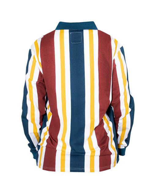 Polera Pimps Unisex Stripes Cuello Burdeo