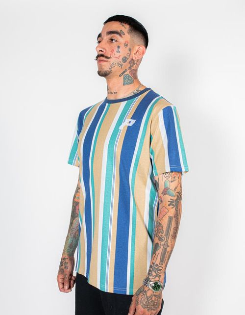 Polera Pimps Unisex Stripes Cuello Blue