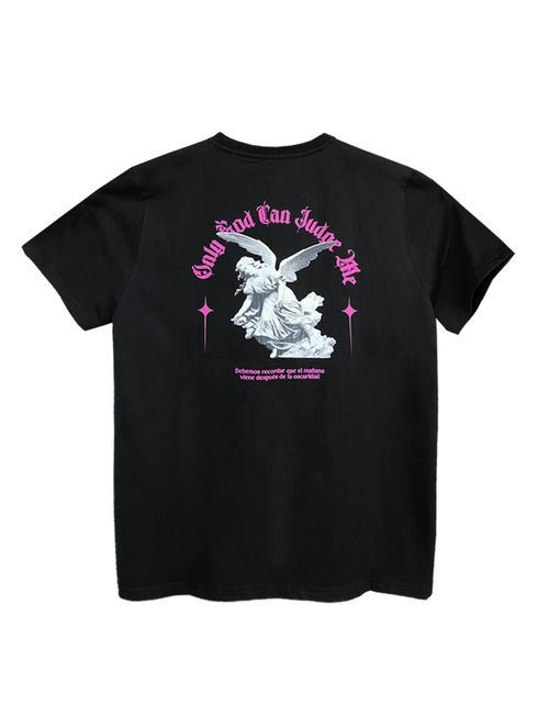 Polera Pimps Unisex ANGEL Oversize - Negro