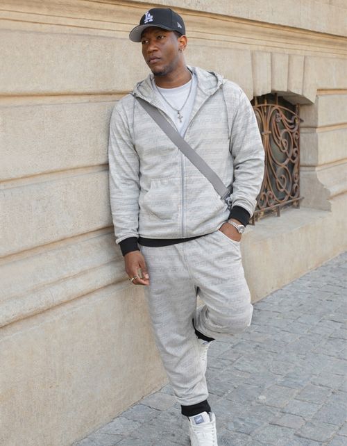 Buzo Conjunto Pimps Hombre Plush - Multilogo - Gris