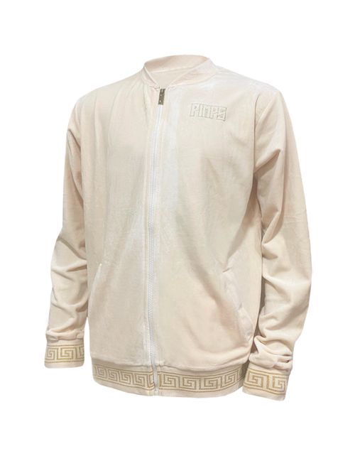 Poleron Pimps Hombre Plush Zipper Beige