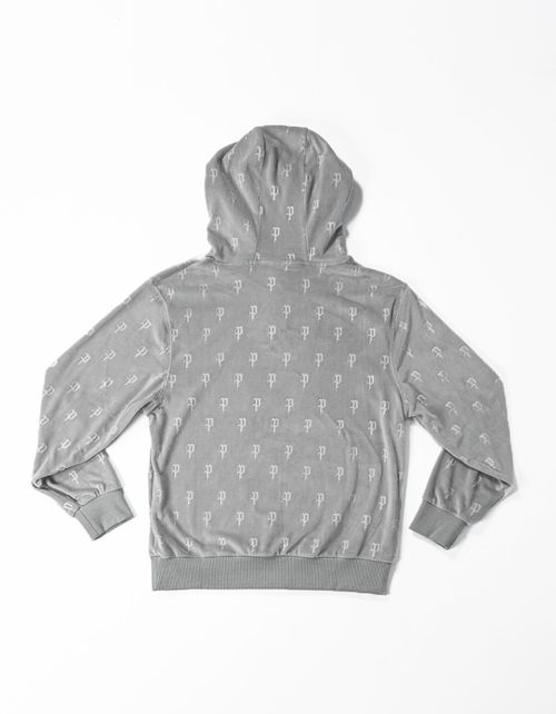 Poleron Pimps Hombre Plush Multilogo Gris