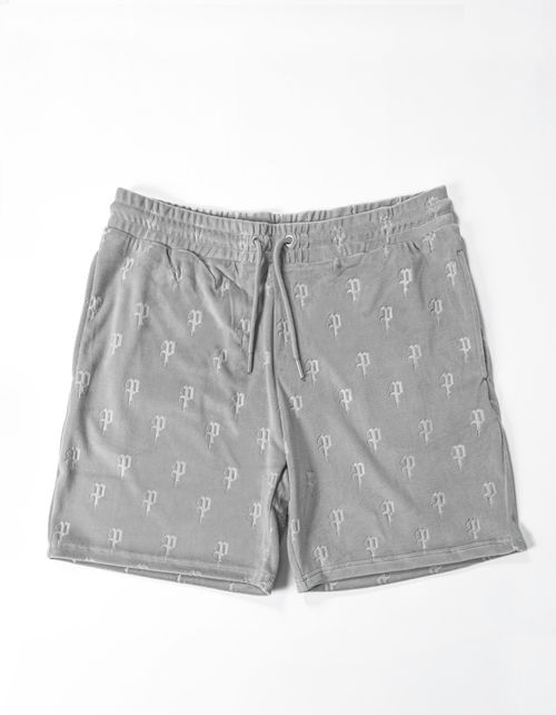 Short Pimps Hombre Plush Multilogo Gris