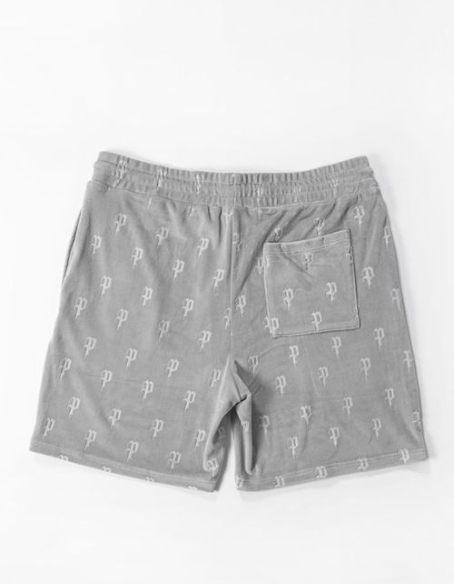 Short Pimps Hombre Plush Multilogo Gris