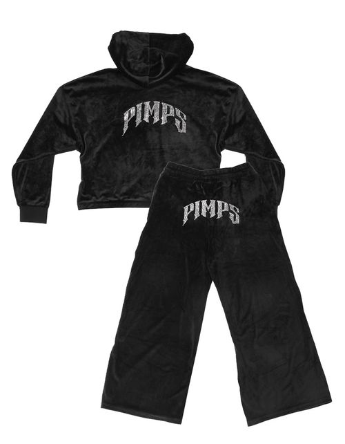 Buzo Conjunto Pimps Mujer Plush Cristal Crop Palazzo